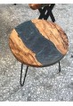 Antique Brass End Table Divided by Mako River | 75 cm diameter