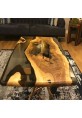 Driftwood Coffee Table with Tobacco Grey Translucent Epoxy