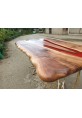 Raw Sienna Dining Table with Crimson River Epoxy