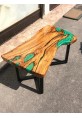 Burnt Sienna Coffee Table with Emerald Lagoon Features