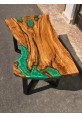 Burnt Sienna Coffee Table with Emerald Lagoon Features