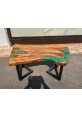 Burnt Sienna Coffee Table with Emerald Lagoon Features