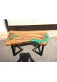 Burnt Sienna Coffee Table with Emerald Lagoon Features